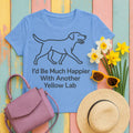 Yellow Lab Happiness Graphic T-Shirt in Carolina Blue