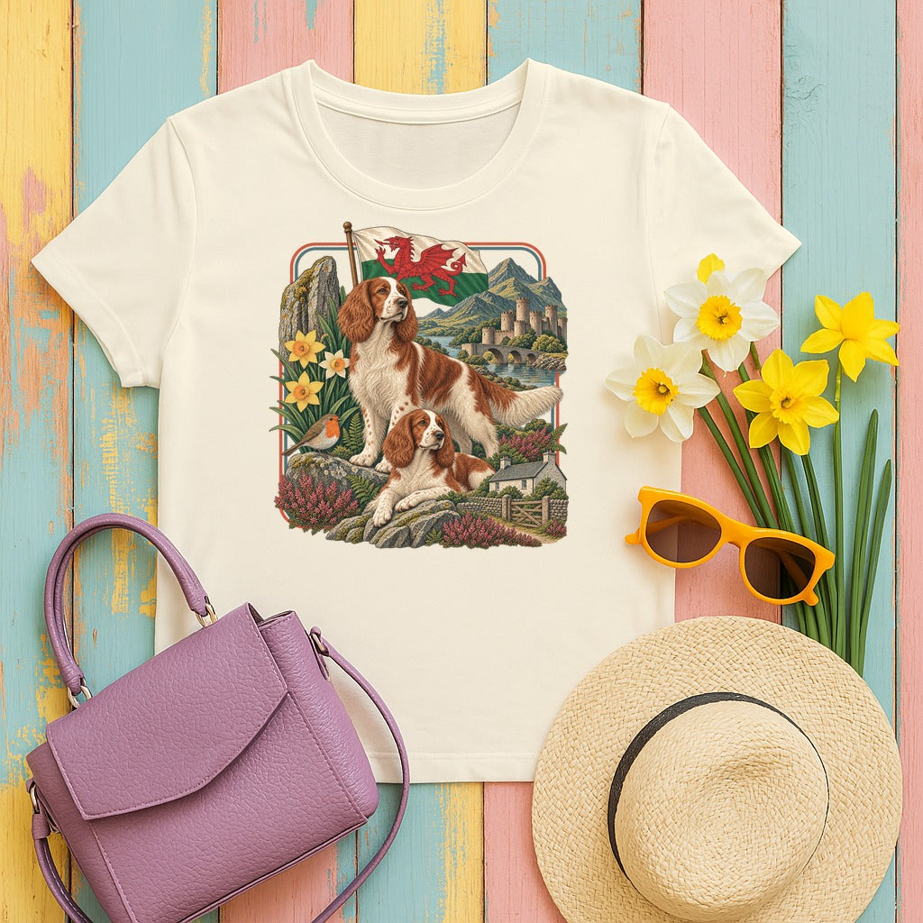 Welsh Springer Spaniel Wales Heritage tee, Natural