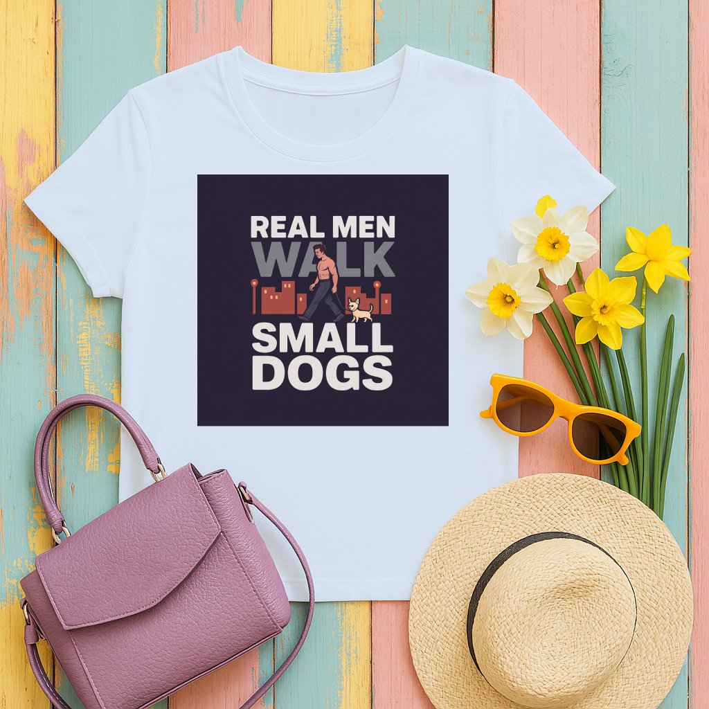 Real Men Walk Small Dogs Funny Novelty T-Shirt product type