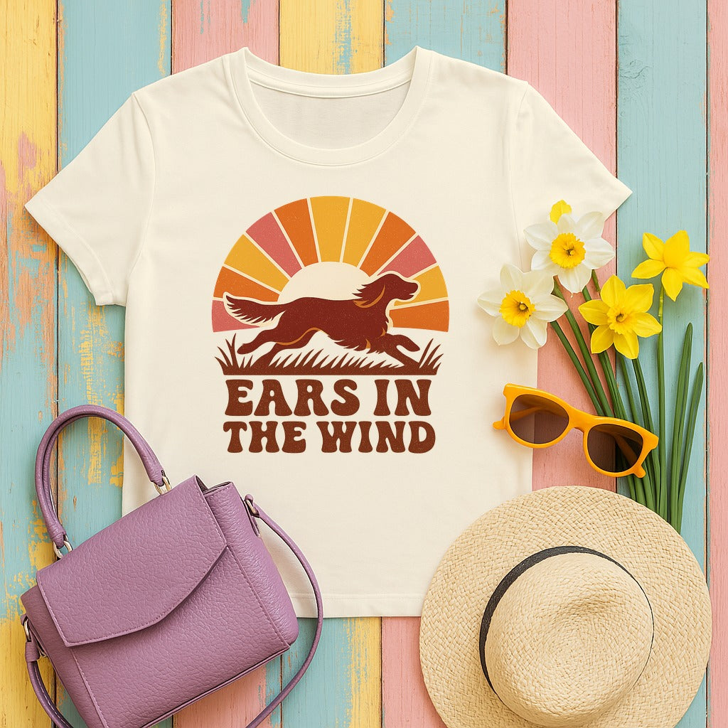 Irish Setter Ears in the Wind T-shirt in Natural