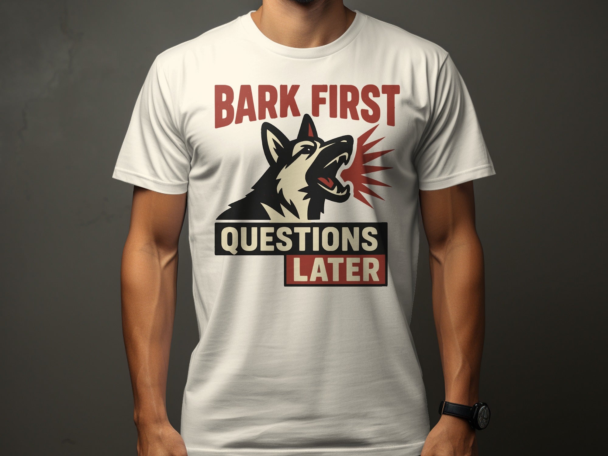 Bark First Questions Later Dog Lover T-Shirt