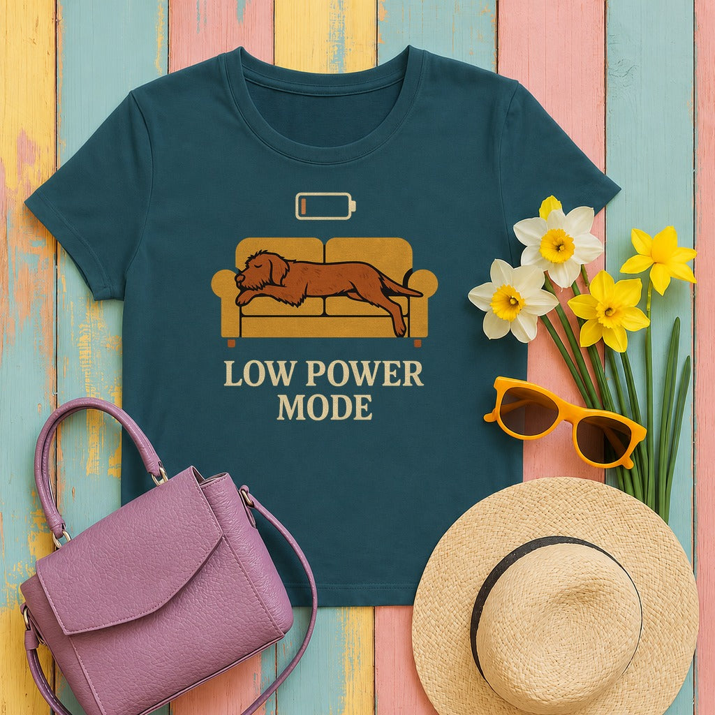 Wirehaired Vizsla Low Power Mode Tee in Heather Deep Teal