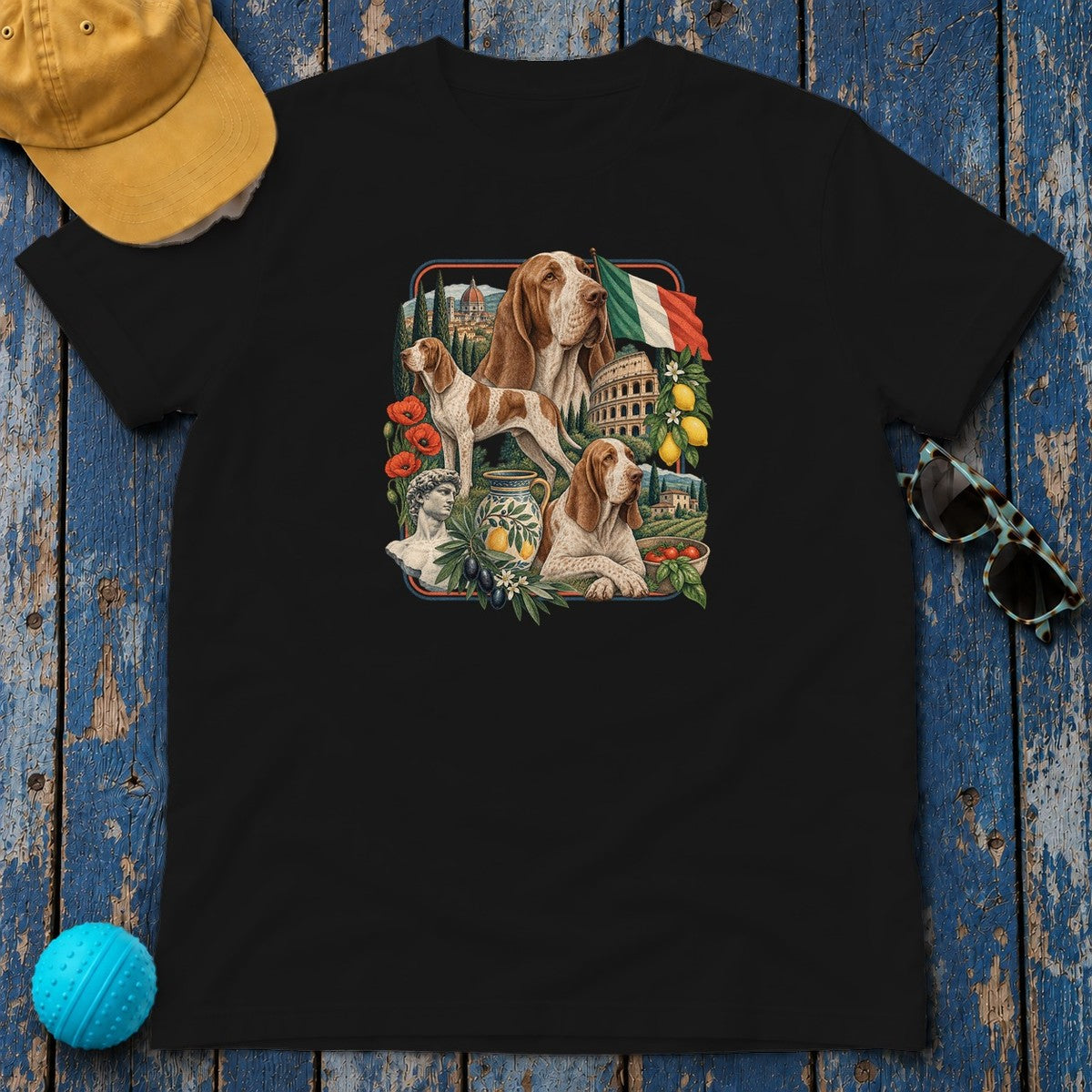 Bracco Italiano Italy Heritage T-Shirt in Black
