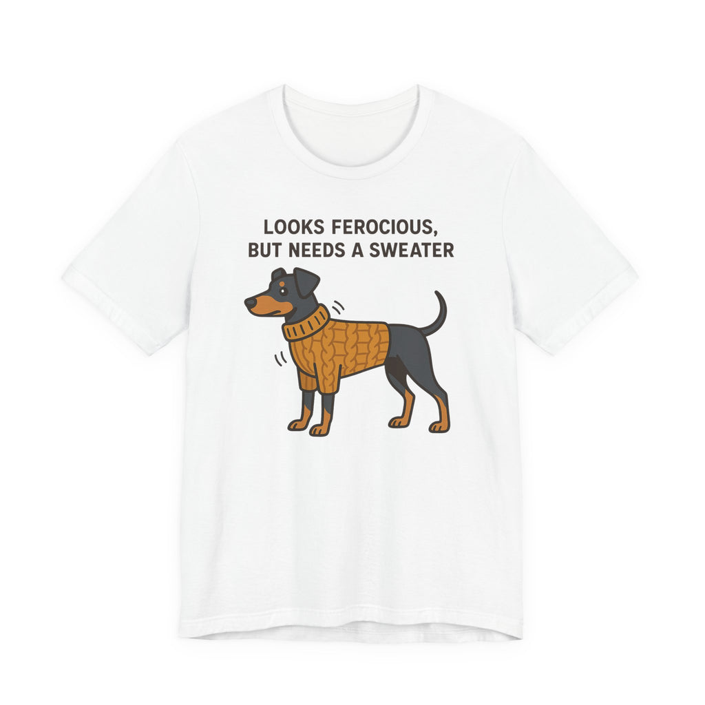 Doberman Looks Ferocious But Needs a Sweater Tee