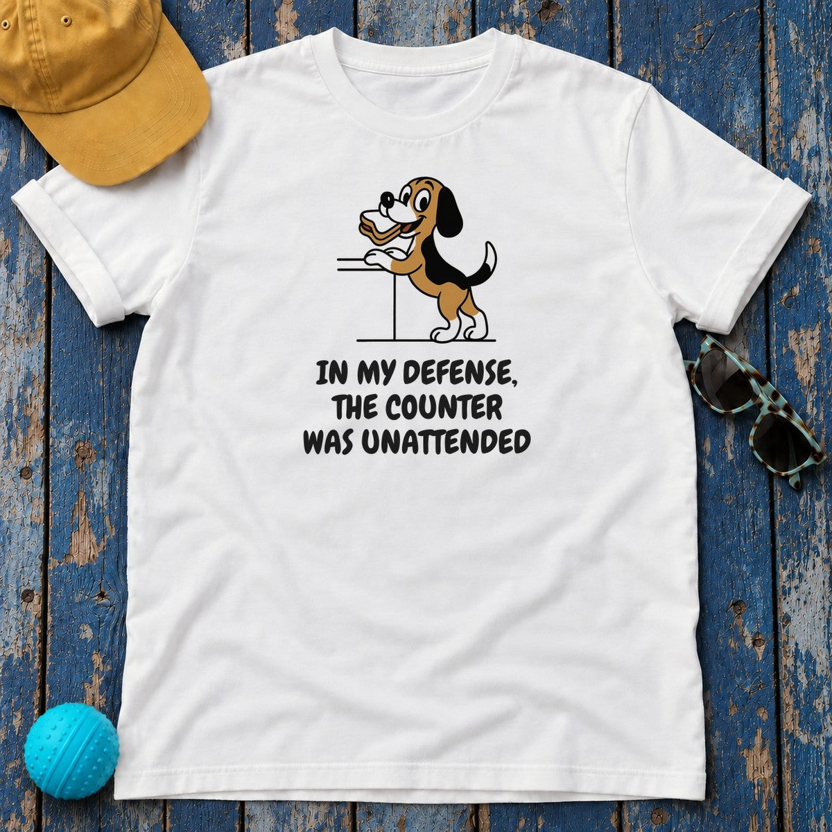 Beagle Counter Was Unattended Tee in White