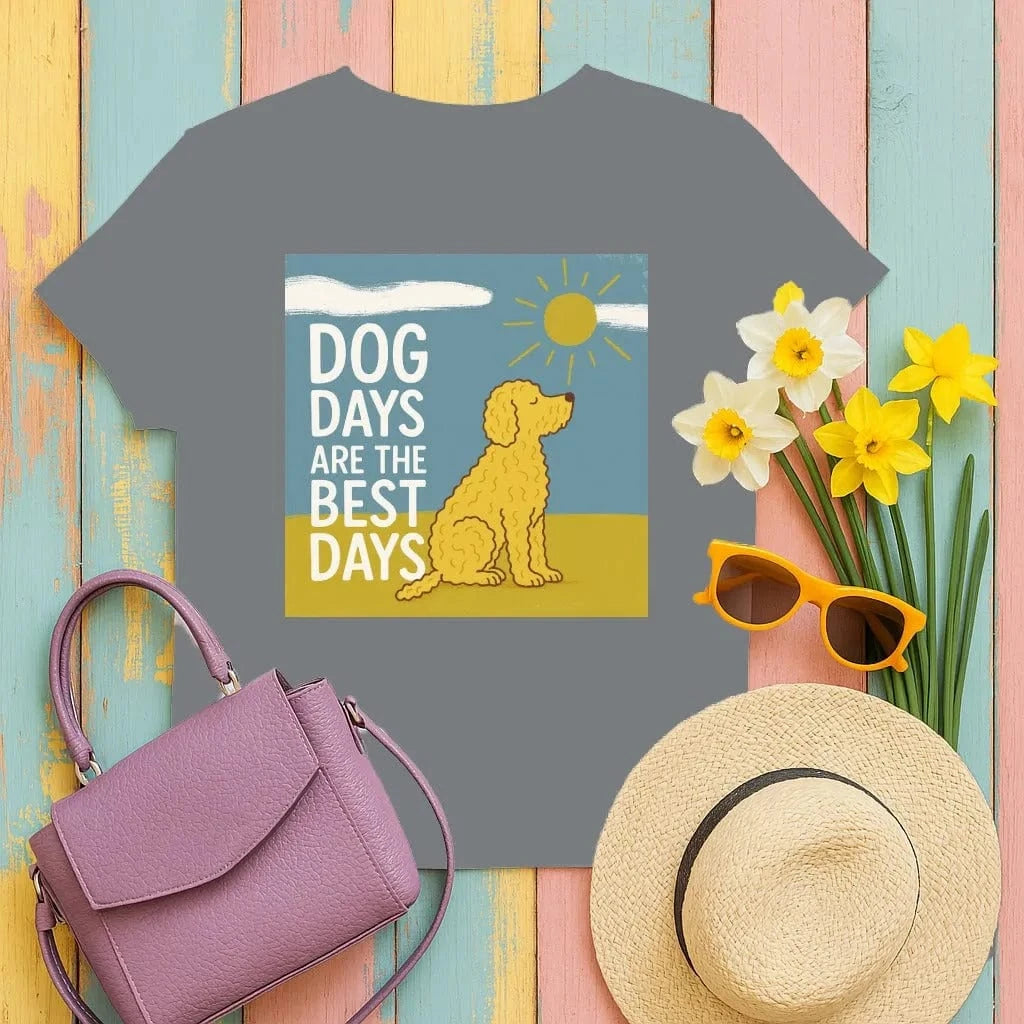 Dog Days Are The Best Days Golden Doodle Sun T-Shirt Graphite Heather T-shirt
