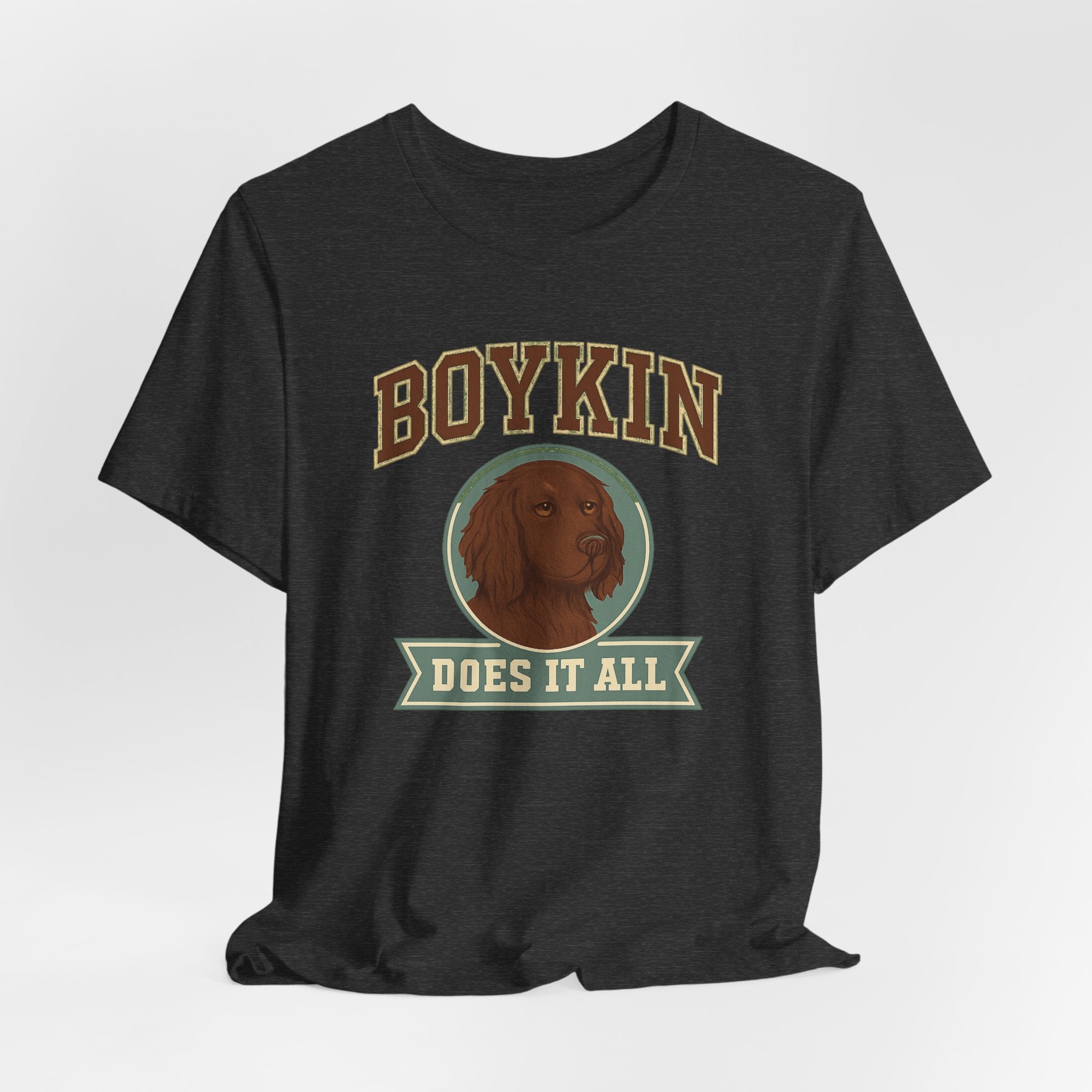 Boykin Spaniel Does It All Varsity Tee