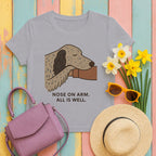 english setter nose-on-arm tee flat lay hero