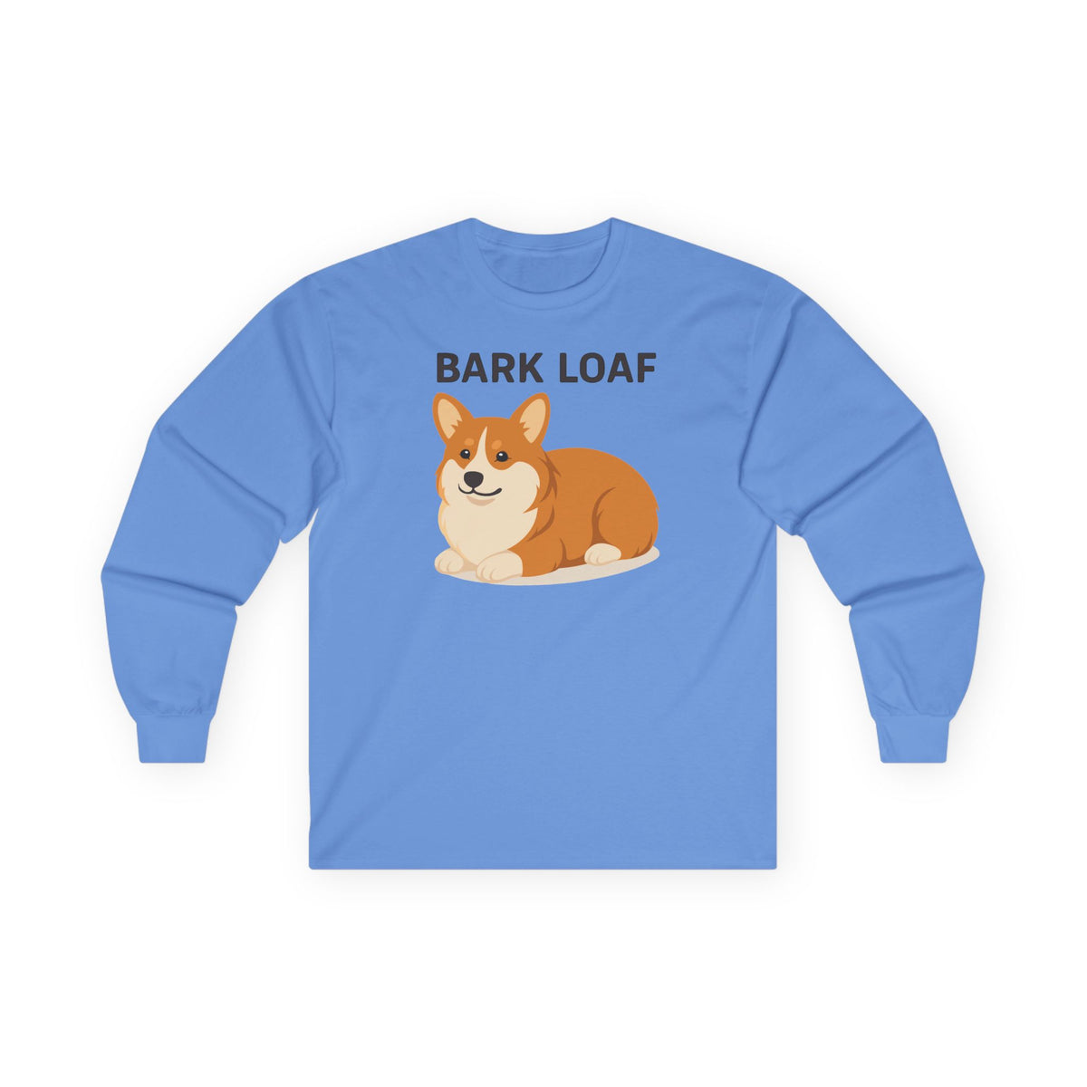 Bark Loaf Corgi Long Sleeve Tee in Carolina Blue