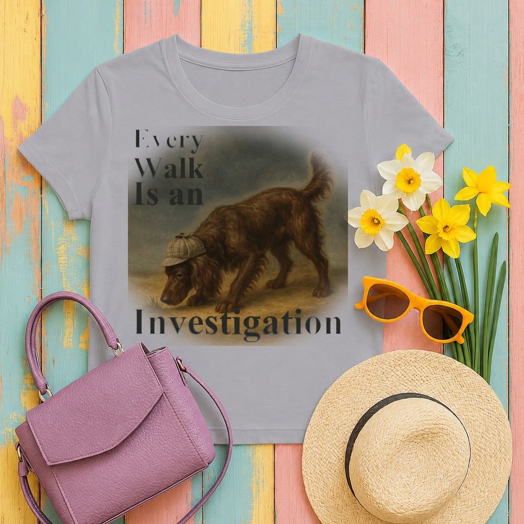 Boykin Spaniel Every Walk Is an Investigation T-shirt in Athletic Heather