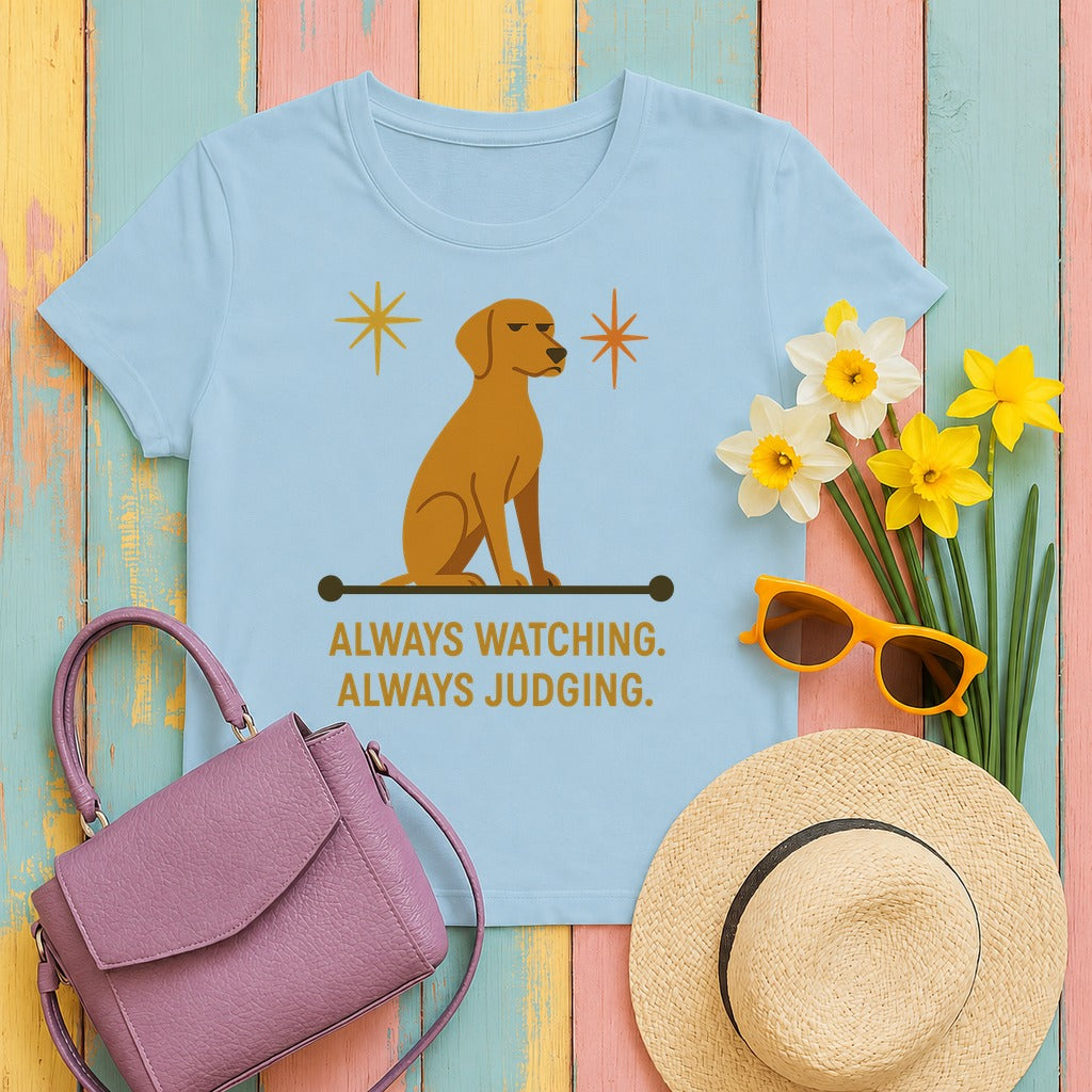 Vizsla Always Watching Always Judging Tee in Light Blue