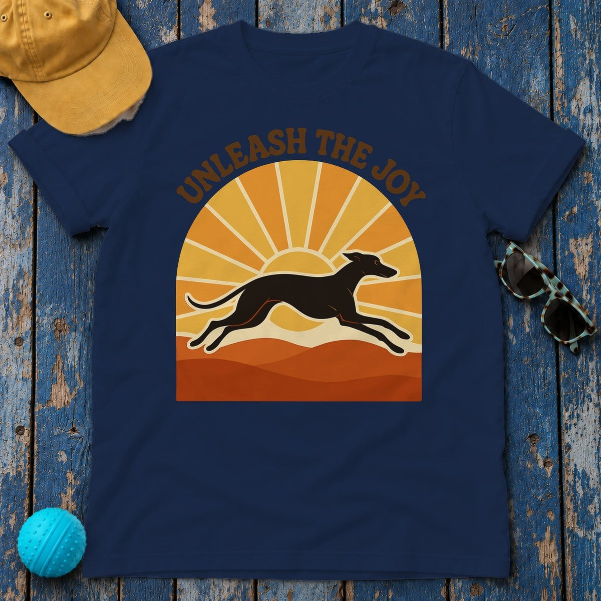 Greyhound Unleash the Joy Tee in Navy