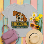 migbackfill processing-please-wait-beagle-t-shirt tee flat lay hero v8
