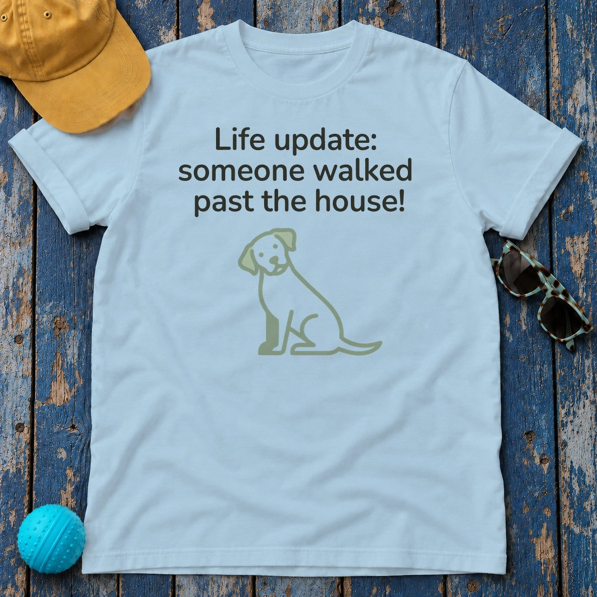 Life Update Reactive Dog Graphic T-Shirt in Light Blue