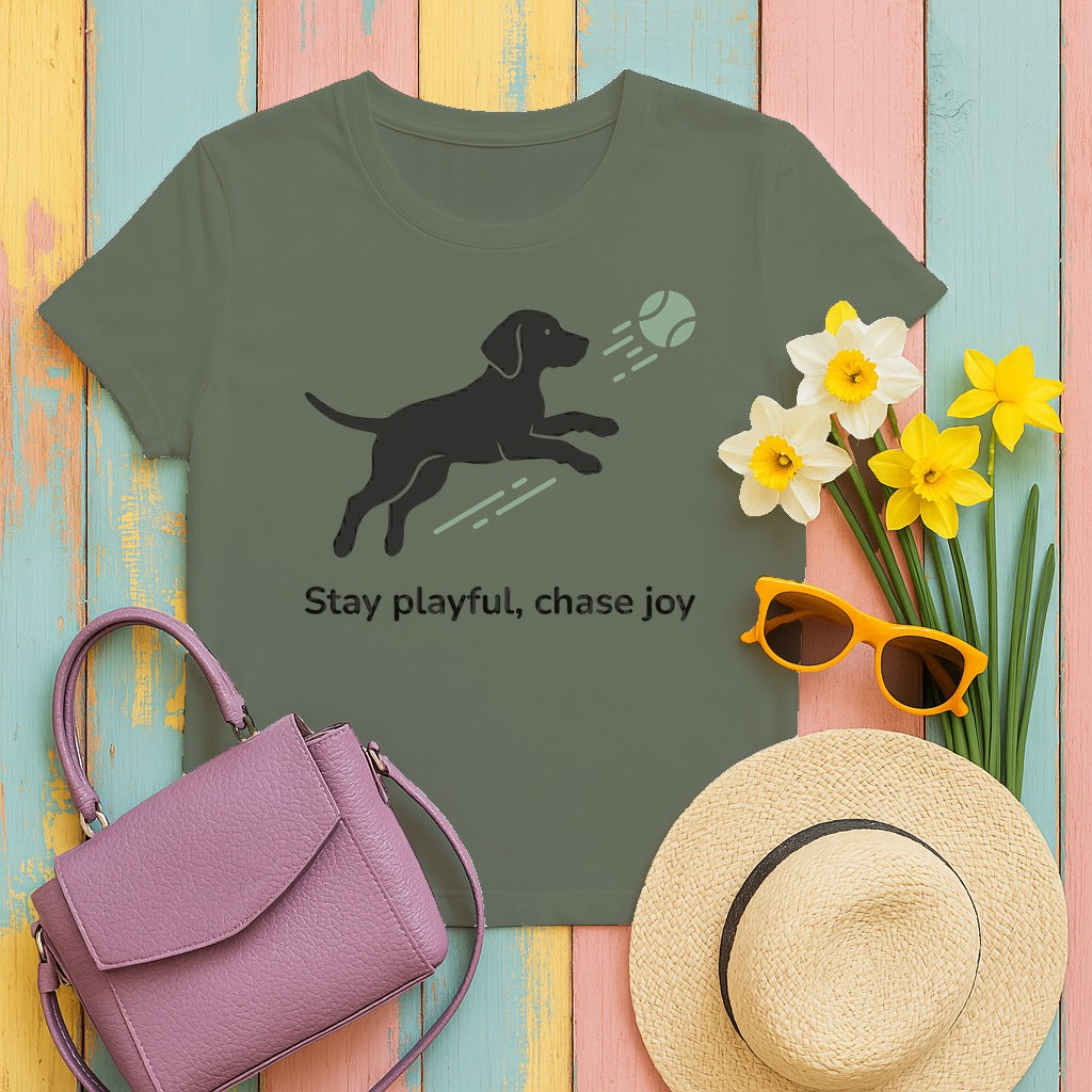 Stay Playful Vizsla T-Shirt in Moss
