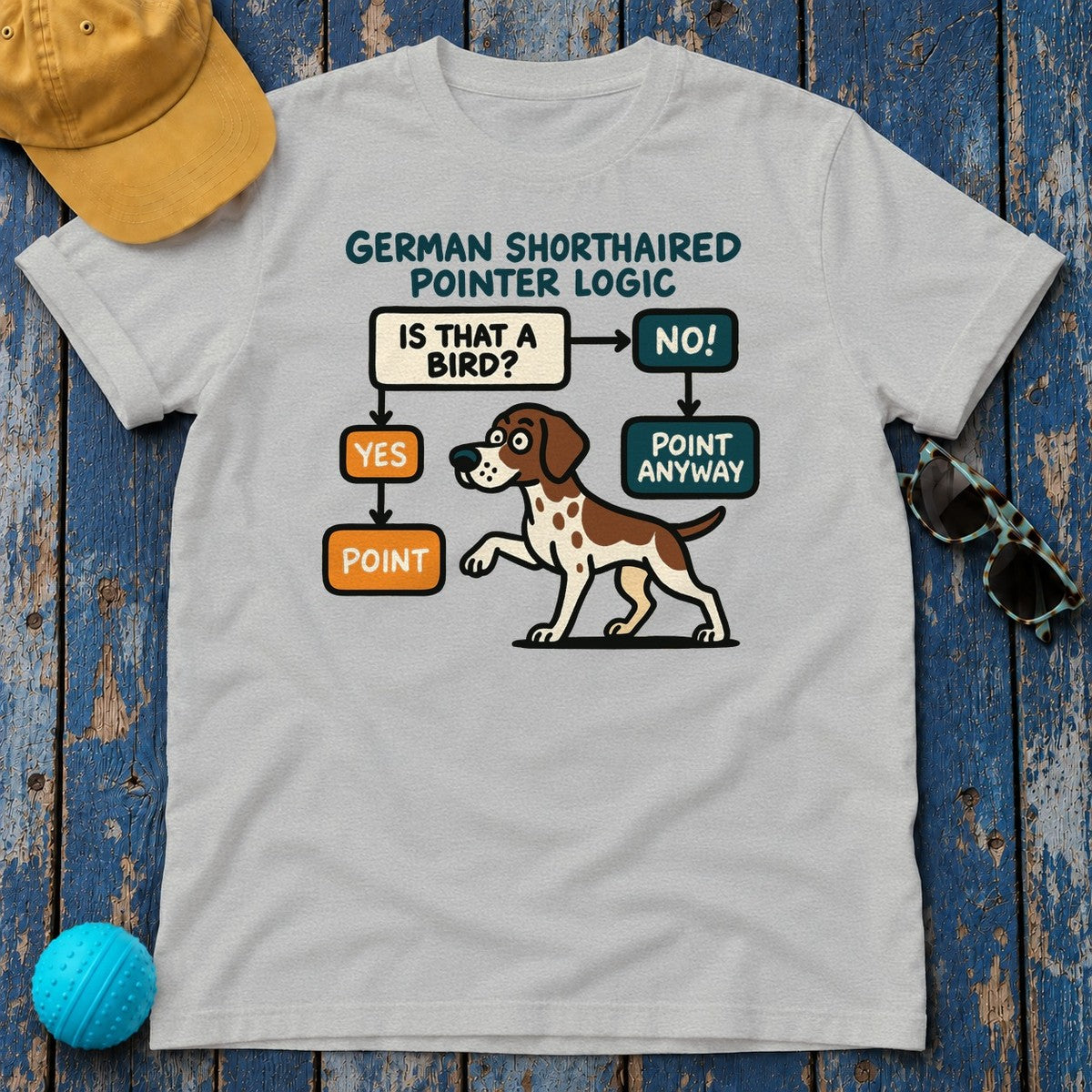 German Shorthaired Pointer Logic T-shirt in Sport Grey