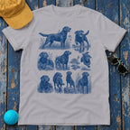 Indigo Labrador Collage T-Shirt — Athletic Heather