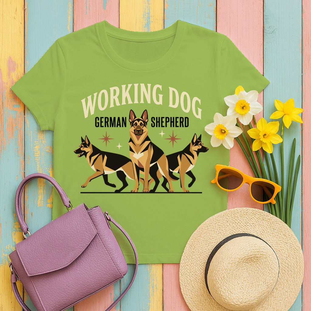 Noble Working Dog German Shepherd T-Shirt in Kiwi