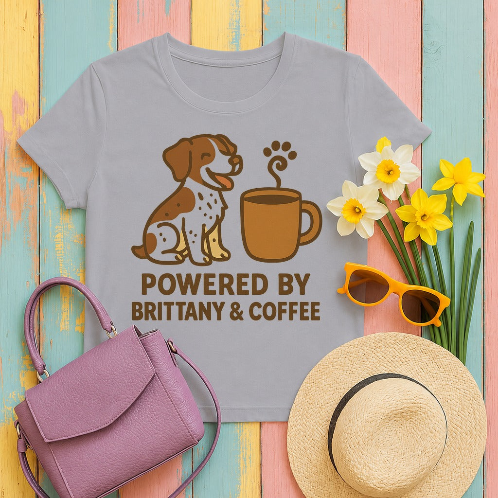 Powered By Brittany and Coffee T-shirt in Athletic Heather