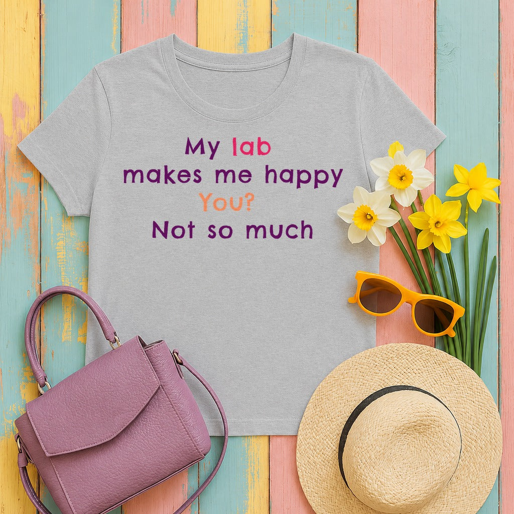 My Lab Makes Me Happy T-Shirt in Sport Grey