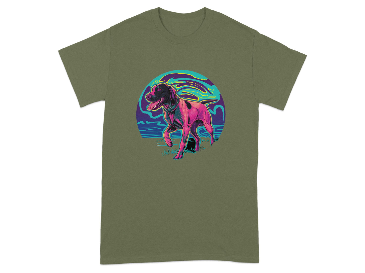 Colorful Abstract Dog Printed Graphic T-shirt product