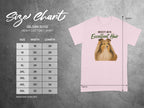 Gildan 5000 t-shirt size chart with "Anxiety with Excellent Hair" graphic.
