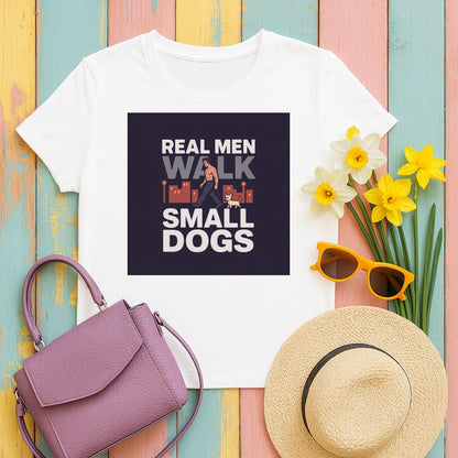 Real Men Walk Small Dogs Graphic Tee product type