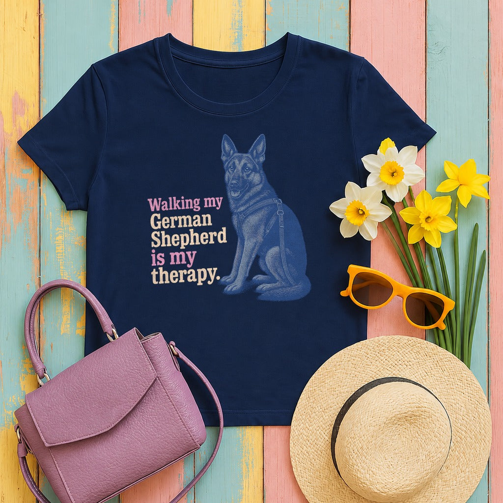 German Shepherd Zen Walker T-shirt in Navy