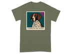 T-shirt with a framed portrait of a German Shorthaired Pointer with the text "ENDLESS HUNGER."