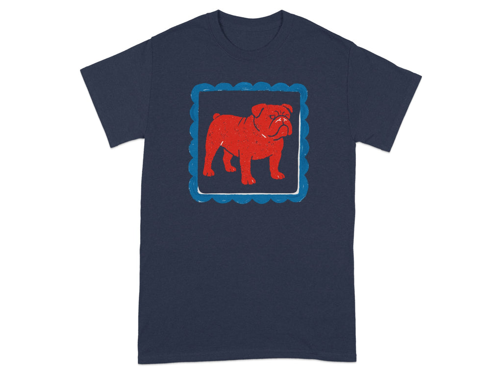 Vintage Style Red Bulldog Graphic T-Shirt