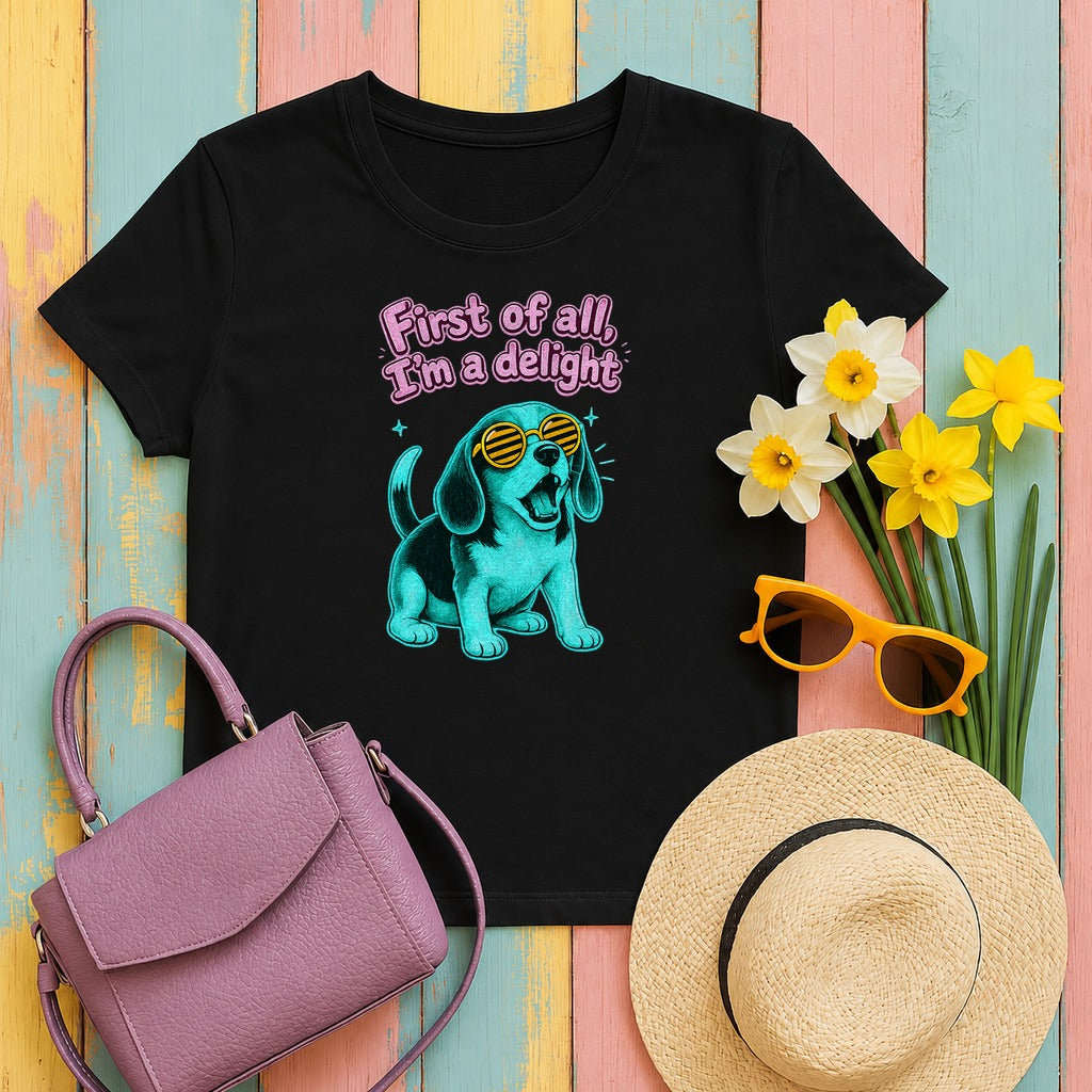 Delightful Beagle Shades T-Shirt in Black