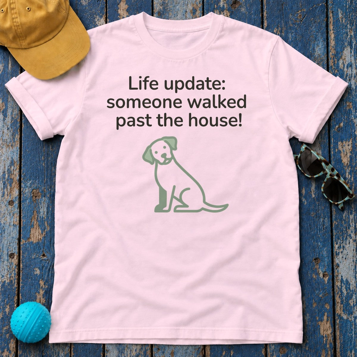 Life Update Reactive Dog Graphic T-Shirt in Light Pink