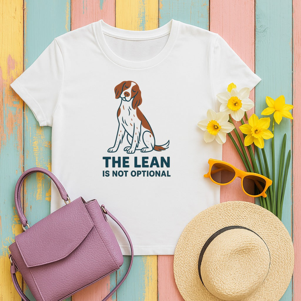 Irish Red and White Setter The Lean Is Not Optional Tee in White