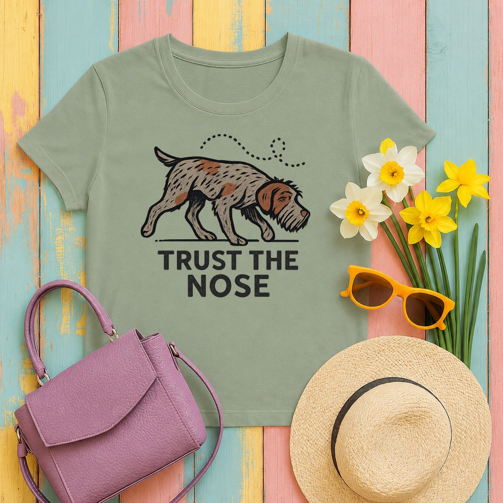 Wirehaired Pointing Griffon Trust the Nose T-shirt in Sage