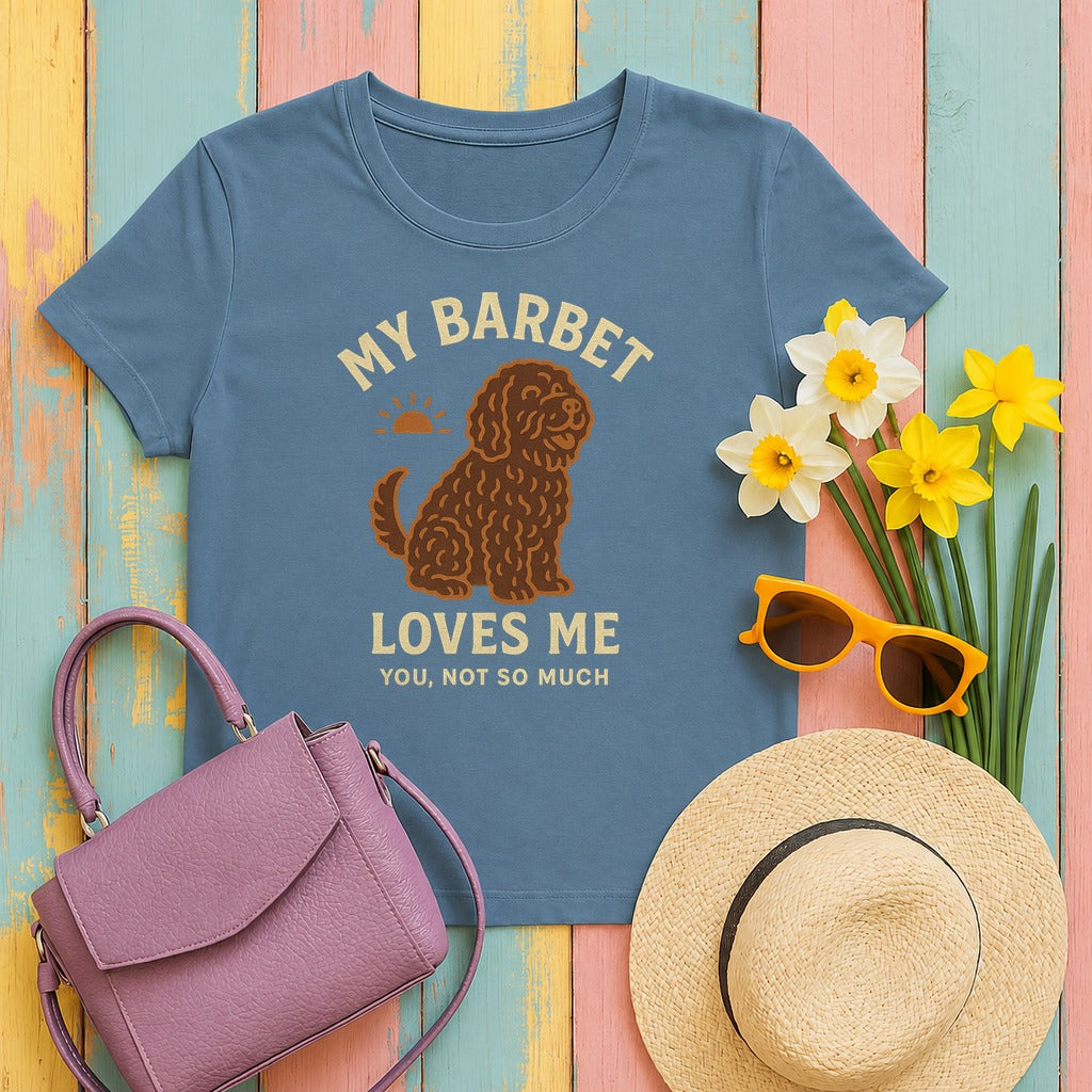 My Barbet Loves Me, You Not So Much Tee in Steel Blue