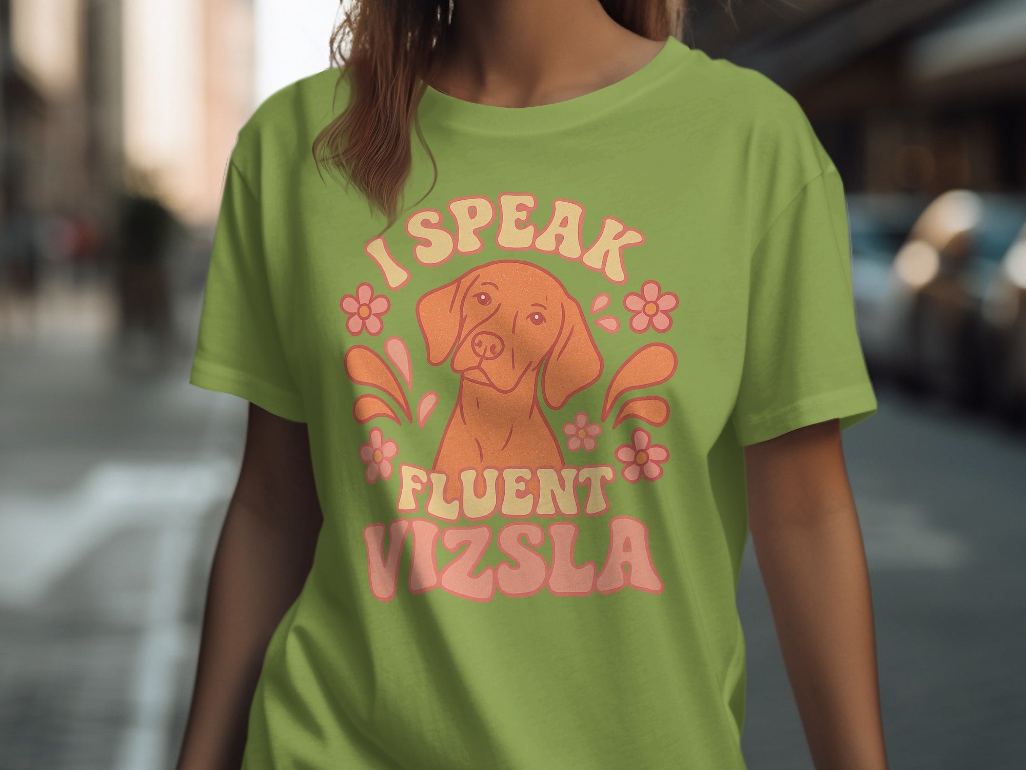 I Speak Fluent Vizsla Dog Lover Graphic Tee