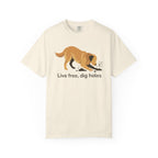 Live Free Dig Holes Dog T-Shirt Design