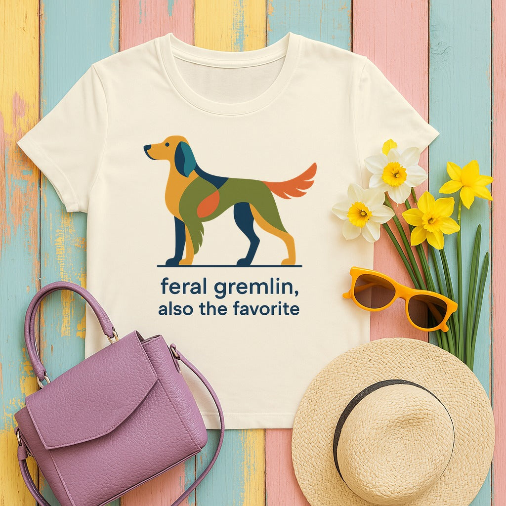 English Setter Feral Gremlin Tee in Natural