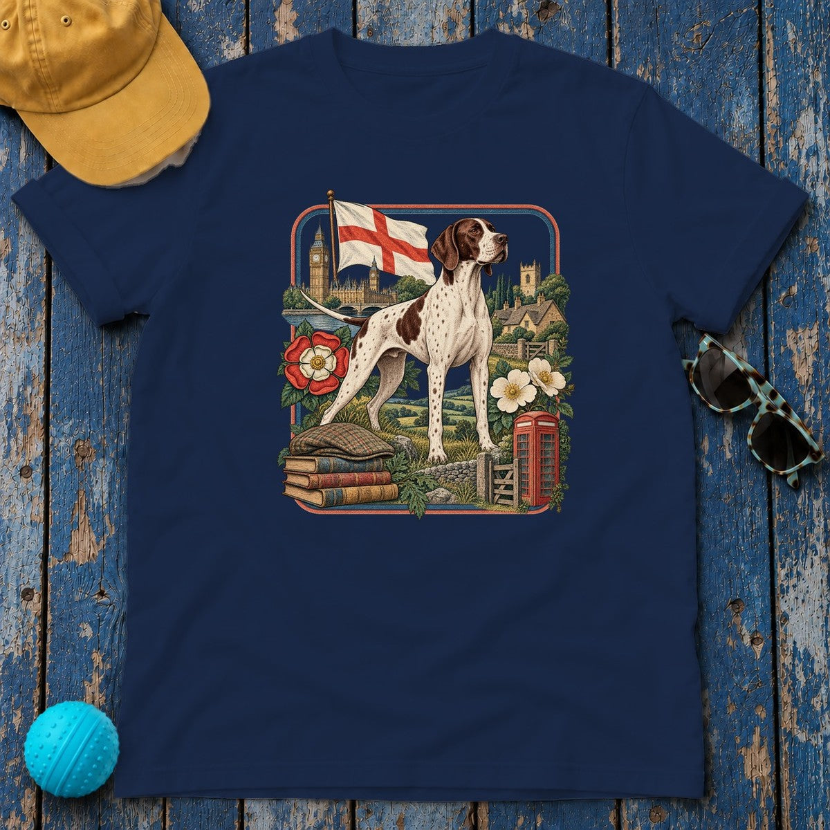 Pointer England Heritage T-Shirt in Navy