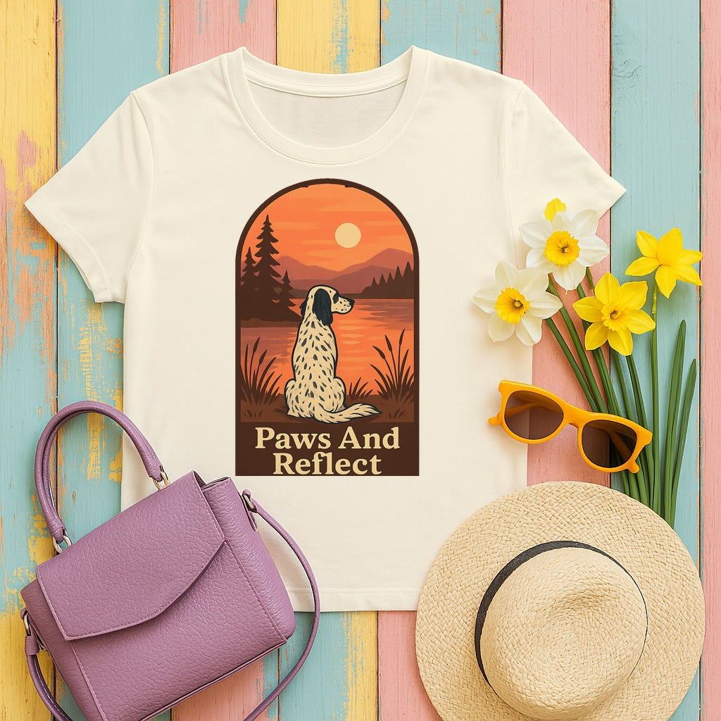 English Setter Paws and Reflect Tee in Natural