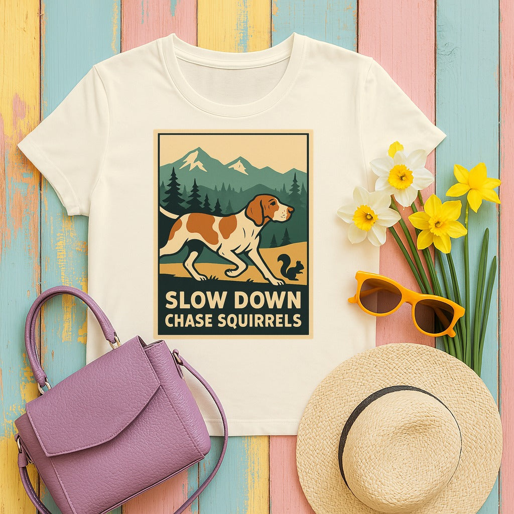 Bracco Italiano Chase Squirrels Tee in Natural