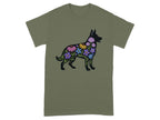 Colorful Floral German Shepherd Dog T-shirt product