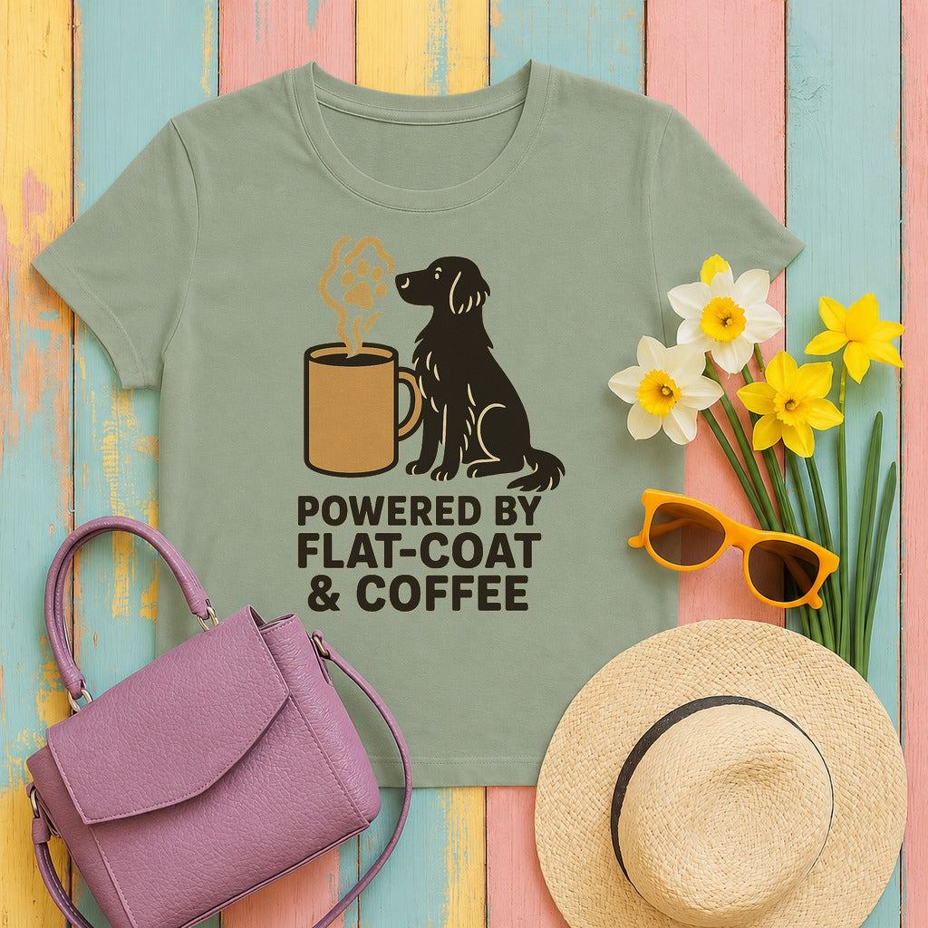 Powered by Flat-Coat & Coffee Tee in Sage