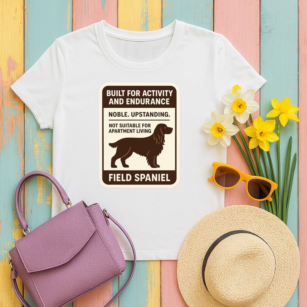 Field Spaniel Built For Activity And Endurance Tee in White