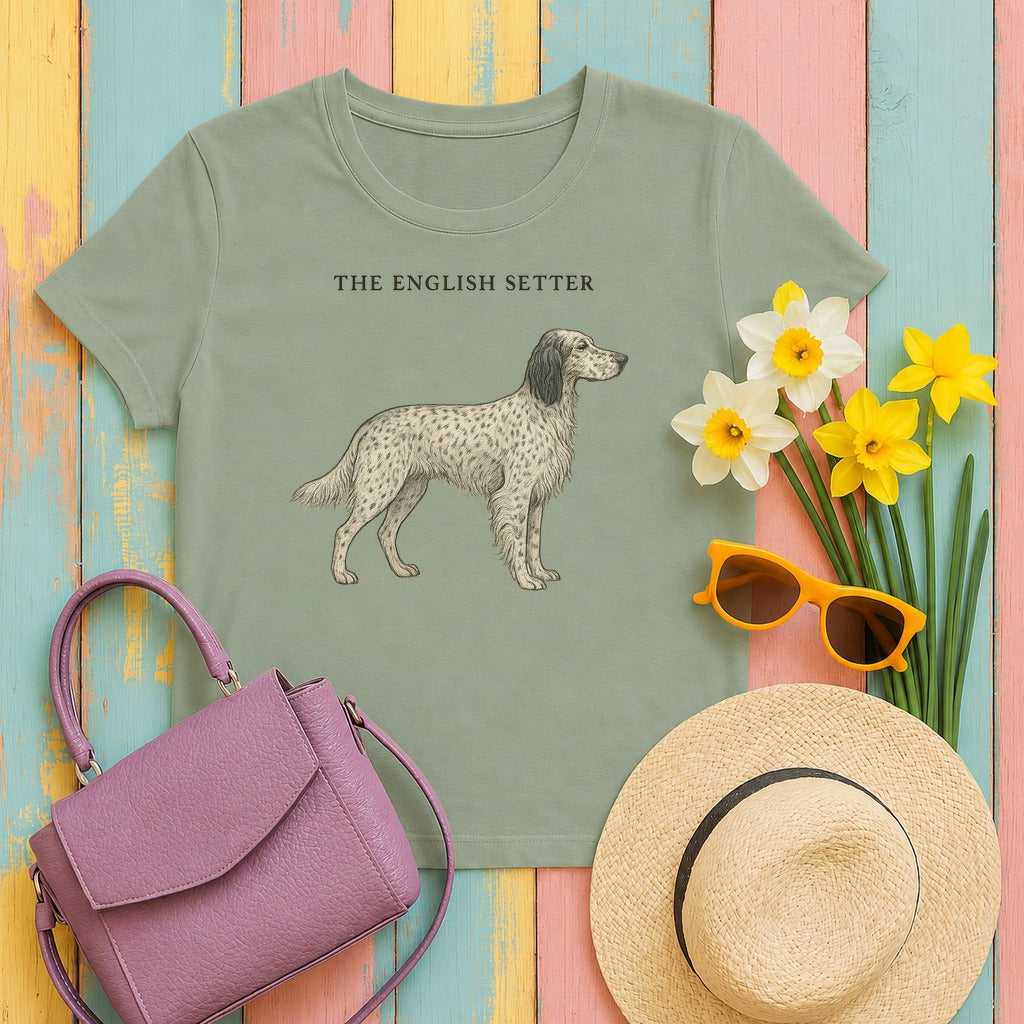 The English Setter Field Guide Tee in Sage