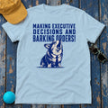 The Executive Corgi Decisions T-Shirt in Light Blue