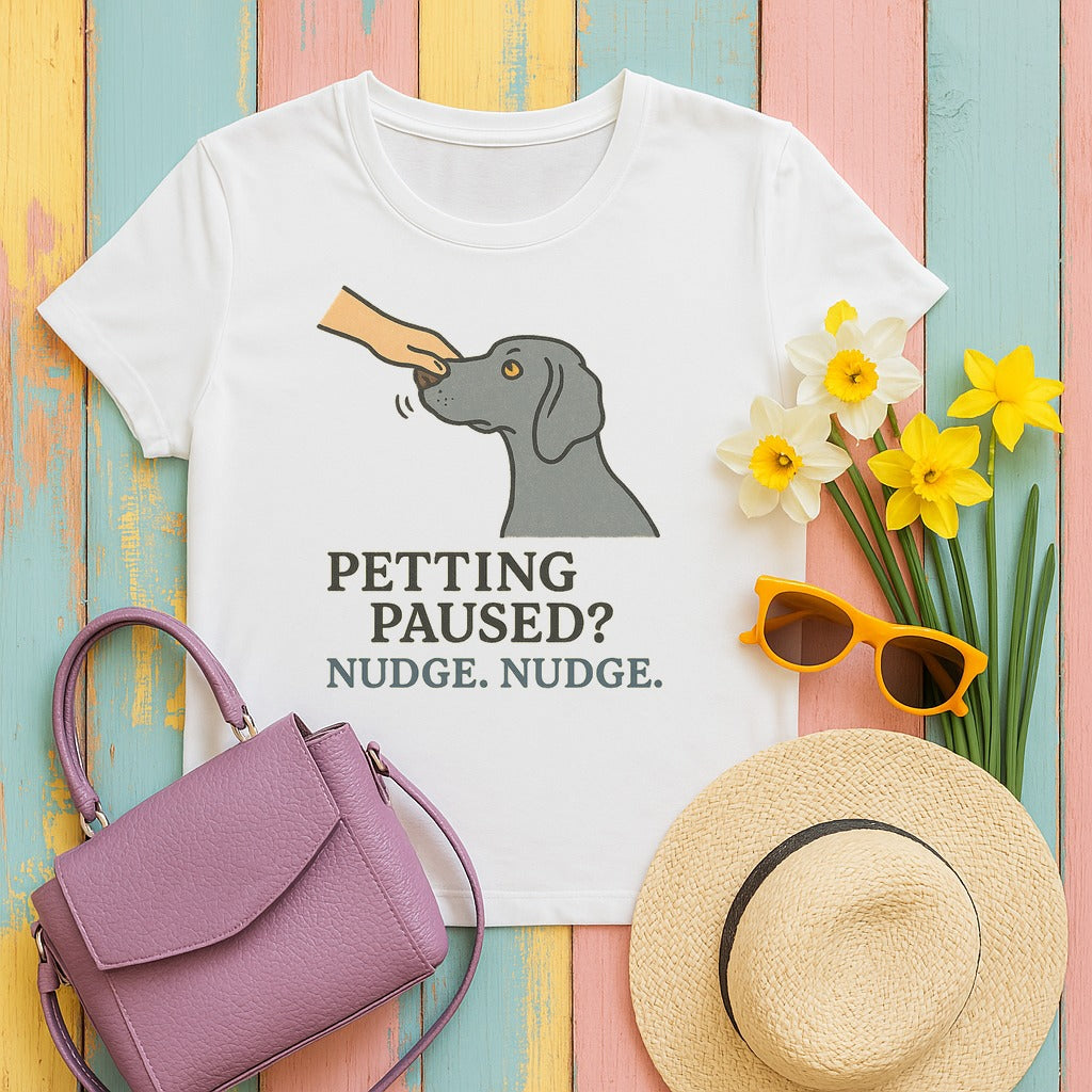 Weimaraner Nudge Nudge Tee in White