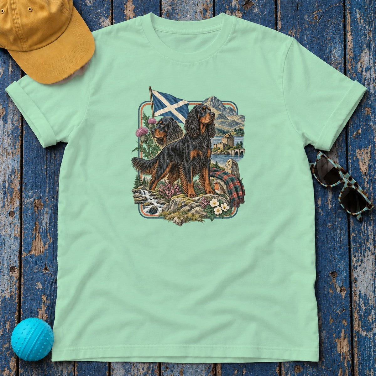 Gordon Setter Scotland Heritage T-Shirt in Mint