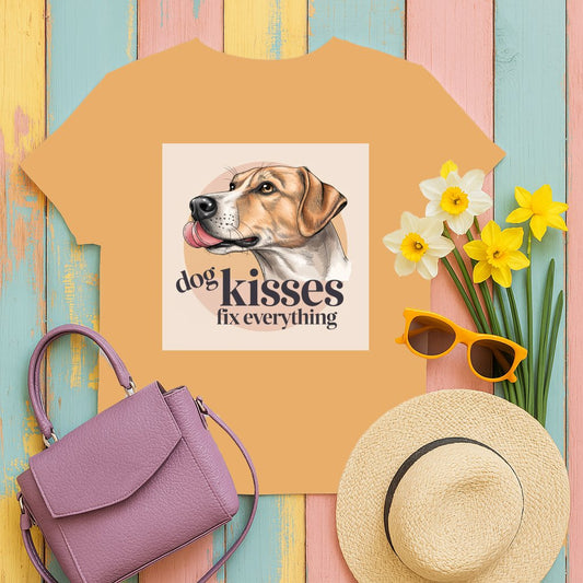 Cute dog kisses fix everything graphic t-shirt product