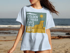 White t-shirt with graphic: Golden retriever days are the best days.
